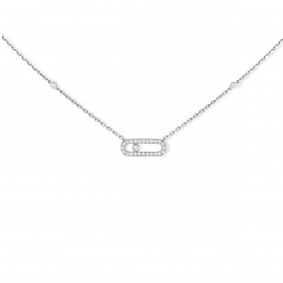 MESSIKA PARIS MOVE UNO PAVÉ WHITE GOLD DIAMOND NECKLACE 4708